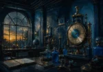 Azure Passage Mechanical Chronometer Blue Study Wall Art