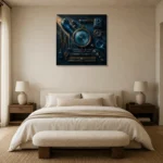 Premium Wall Art Kare Html Edition – NM3-BLU-AI-S-002 showcased in an elegant minimalist interior