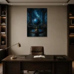 Premium Wall Art Dikey Html Edition – NM3-BLU-AI-V-001 displayed in a contemporary gallery-inspired room