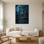 Premium Wall Art Dikey Html Edition – NM3-BLU-AI-V-004 styled in a refined neutral interior