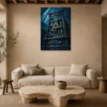 Premium Wall Art Dikey Html Edition – NM3-BLU-AI-V-004 presented in a sophisticated home setting