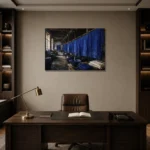 Premium Wall Art Yatay Html Edition – NM3-BLU-ID-H-001 displayed in a contemporary gallery-inspired room