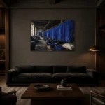 Premium Wall Art Yatay Html Edition – NM3-BLU-ID-H-001 shown in a warm modern interior