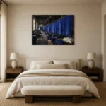 Premium Wall Art Yatay Html Edition – NM3-BLU-ID-H-001 showcased in an elegant minimalist interior