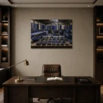 Premium Wall Art Yatay Html Edition – NM3-BLU-ID-H-003 displayed in a contemporary gallery-inspired room