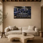 Premium Wall Art Yatay Html Edition – NM3-BLU-ID-H-003 presented in a sophisticated home setting