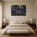Premium Wall Art Yatay Html Edition – NM3-BLU-ID-H-003 showcased in an elegant minimalist interior