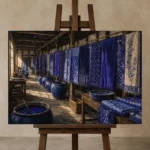 Premium Wall Art Yatay Html Edition – NM3-BLU-ID-H-004 displayed on a studio easel