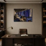 Premium Wall Art Yatay Html Edition – NM3-BLU-ID-H-004 displayed in a contemporary gallery-inspired room