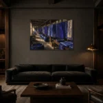 Premium Wall Art Yatay Html Edition – NM3-BLU-ID-H-004 shown in a warm modern interior