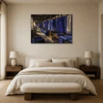 Premium Wall Art Yatay Html Edition – NM3-BLU-ID-H-004 showcased in an elegant minimalist interior