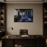 Premium Wall Art Yatay Html Edition – NM3-BLU-ID-H-005 displayed in a contemporary gallery-inspired room