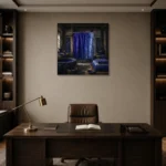 Premium Wall Art Kare Html Edition – NM3-BLU-ID-S-001 displayed in a contemporary gallery-inspired room