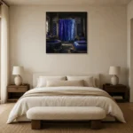 Premium Wall Art Kare Html Edition – NM3-BLU-ID-S-001 showcased in an elegant minimalist interior