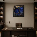 Premium Wall Art Kare Html Edition – NM3-BLU-ID-S-002 displayed in a contemporary gallery-inspired room