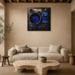 Premium Wall Art Kare Html Edition – NM3-BLU-ID-S-002 presented in a sophisticated home setting