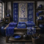 Indigo Constellation Craftsman's Table Blue Living Room Wall Art