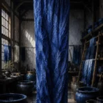 Indigo Sentinel Long Bolt Of Indigo Fabric Blue Bedroom Wall Art
