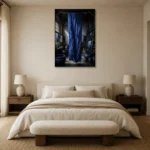 Premium Wall Art Dikey Html Edition – NM3-BLU-ID-V-001 showcased in an elegant minimalist interior