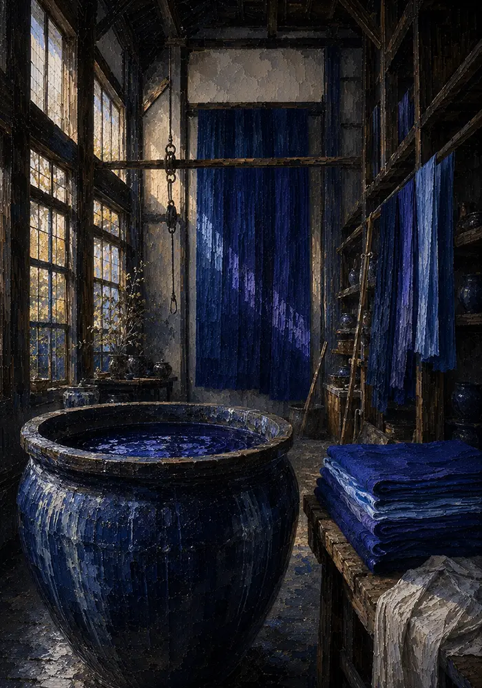 Indigo Threshold Deep Ceramic Dye Vat Blue Living Room Wall Art