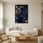Premium Wall Art Dikey Html Edition – NM3-BLU-ID-V-002 styled in a refined neutral interior