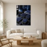 Premium Wall Art Dikey Html Edition – NM3-BLU-ID-V-003 styled in a refined neutral interior