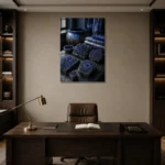 Premium Wall Art Dikey Html Edition – NM3-BLU-ID-V-003 displayed in a contemporary gallery-inspired room