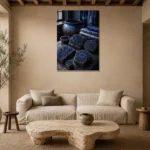 Premium Wall Art Dikey Html Edition – NM3-BLU-ID-V-003 presented in a sophisticated home setting