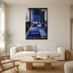 Premium Wall Art Dikey Html Edition – NM3-BLU-ID-V-005 styled in a refined neutral interior
