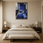 Premium Wall Art Dikey Html Edition – NM3-BLU-ID-V-005 showcased in an elegant minimalist interior