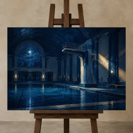 Premium Wall Art Yatay Html Edition – NM3-BLU-MP-H-001 displayed on a studio easel
