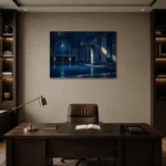 Premium Wall Art Yatay Html Edition – NM3-BLU-MP-H-001 displayed in a contemporary gallery-inspired room