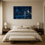 Premium Wall Art Yatay Html Edition – NM3-BLU-MP-H-001 showcased in an elegant minimalist interior