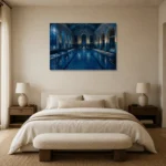 Premium Wall Art Yatay Html Edition – NM3-BLU-MP-H-002 showcased in an elegant minimalist interior
