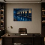 Premium Wall Art Yatay Html Edition – NM3-BLU-MP-H-004 displayed in a contemporary gallery-inspired room