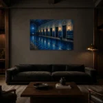 Premium Wall Art Yatay Html Edition – NM3-BLU-MP-H-004 shown in a warm modern interior