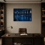 Premium Wall Art Yatay Html Edition – NM3-BLU-MP-H-005 displayed in a contemporary gallery-inspired room