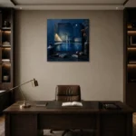 Premium Wall Art Kare Html Edition – NM3-BLU-MP-S-001 displayed in a contemporary gallery-inspired room