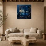 Premium Wall Art Kare Html Edition – NM3-BLU-MP-S-001 presented in a sophisticated home setting