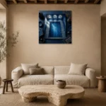 Premium Wall Art Kare Html Edition – NM3-BLU-MP-S-002 presented in a sophisticated home setting