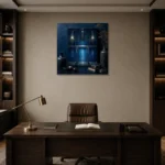 Premium Wall Art Kare Html Edition – NM3-BLU-MP-S-003 displayed in a contemporary gallery-inspired room