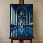 Premium Wall Art Dikey Html Edition – NM3-BLU-MP-V-002 displayed on a studio easel