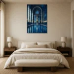 Premium Wall Art Dikey Html Edition – NM3-BLU-MP-V-002 showcased in an elegant minimalist interior