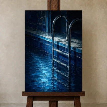 Premium Wall Art Dikey Html Edition – NM3-BLU-MP-V-003 displayed on a studio easel