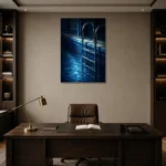 Premium Wall Art Dikey Html Edition – NM3-BLU-MP-V-003 displayed in a contemporary gallery-inspired room
