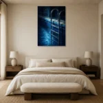 Premium Wall Art Dikey Html Edition – NM3-BLU-MP-V-003 showcased in an elegant minimalist interior