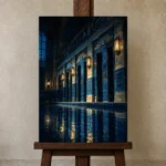 Premium Wall Art Dikey Html Edition – NM3-BLU-MP-V-004 displayed on a studio easel