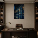 Premium Wall Art Dikey Html Edition – NM3-BLU-MP-V-004 displayed in a contemporary gallery-inspired room