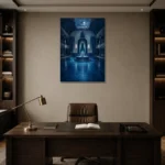 Premium Wall Art Dikey Html Edition – NM3-BLU-MP-V-005 displayed in a contemporary gallery-inspired room