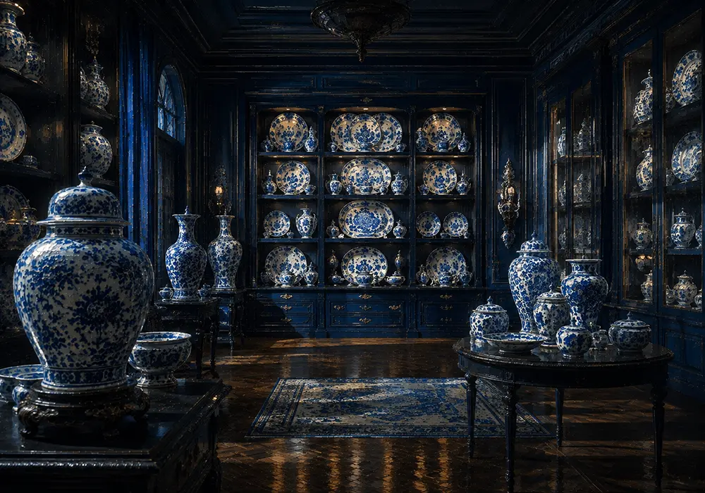 Porcelain Salon Collection Of Patterned Porcelain Plates Blue Dining Room Wall Art